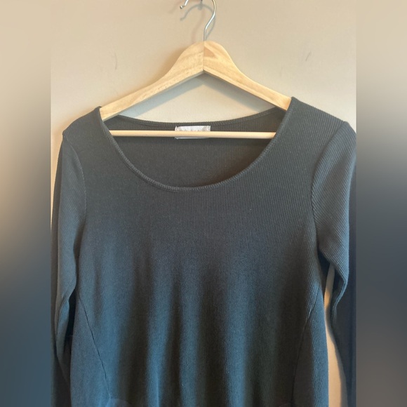 Altar’d State | Deep Green Asymmetrical Long Sleeve Waffle Knit Tunic, Women’s M - Picture 5 of 6